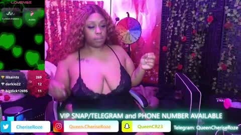 Snapshot of queencroze chatting on February 27, 5:45 am Queen Cherise Roze online show from February 27, 5:45 am