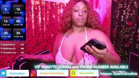 Snapshot of queencroze chatting on March 9, 5:44 am Queen Cherise Roze online show from March 9, 5:44 am