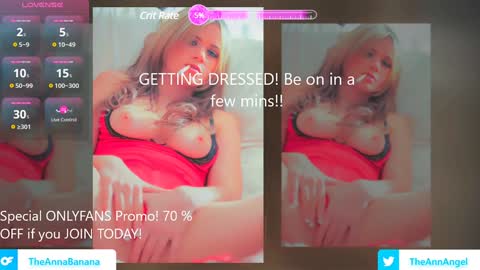 Snapshot of theannabanana chatting on January 13, 4:51 pm Anna Banana AKA Ann Angel online show from January 13, 4:51 pm