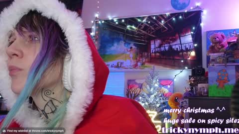 Snapshot of tricky_nymph chatting on December 26, 4:43 am Cassie online show from December 26, 4:43 am